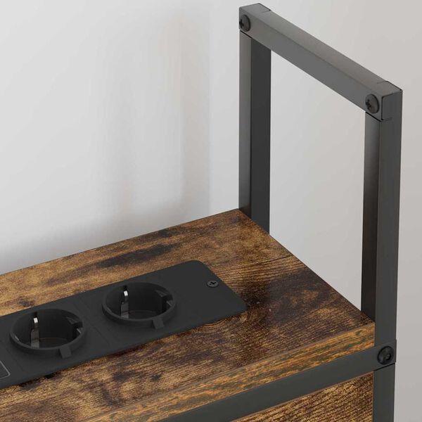 vidaXL Headboard de Rangement avec Station de Charge Ch&ecirc;ne fum&eacute; 90 cm