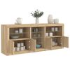 vidaXL Buffet avec lumi&egrave;res LED ch&ecirc;ne sonoma 181,5x37x67 cm
