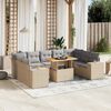 vidaXL Salon de jardin avec coussins 10 pcs beige r&eacute;sine tress&eacute;e