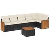 vidaXL Salon de jardin 7 pcs avec coussins noir r&eacute;sine tress&eacute;e
