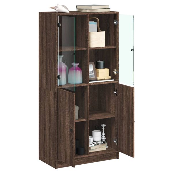 vidaXL Buffet haut avec portes ch&ecirc;ne marron bois d'ing&eacute;nierie