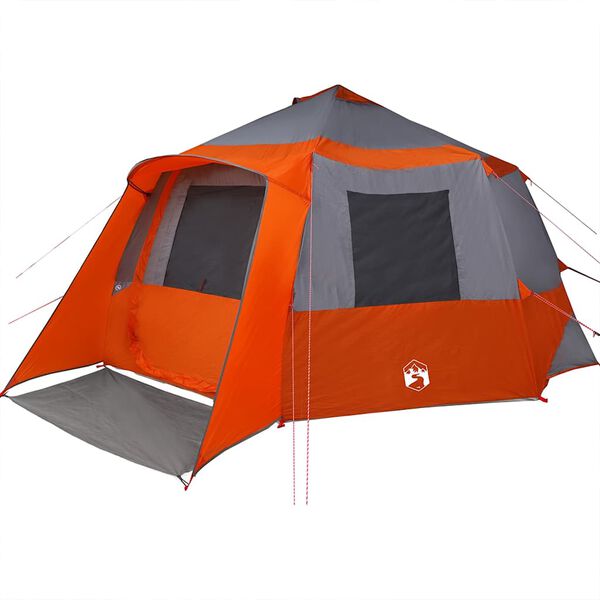 vidaXL Tente Cabane avec toit Gris et orange 500 x 500 x 294 cm