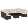 vidaXL Salon de jardin 10 pcs avec coussins marron r&eacute;sine tress&eacute;e