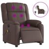 vidaXL Fauteuil de massage inclinable &eacute;lectrique marron similicuir