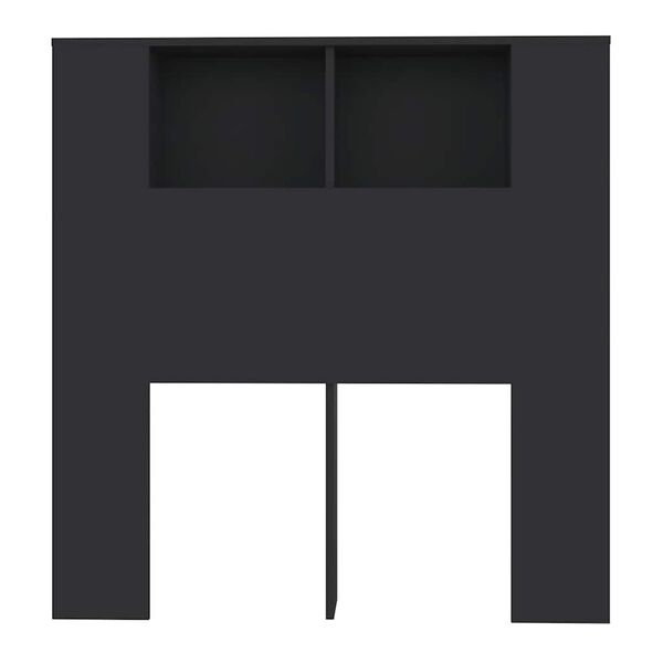 vidaXL Armoire de tête de lit Noir 100x18,5x102,5 cm