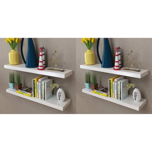 vidaXL Étagères murales 4 pcs Blanc 80 cm