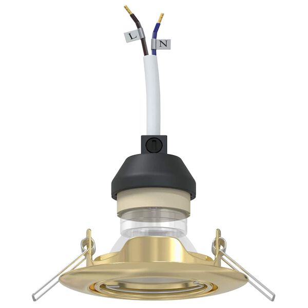 vidaXL Projecteur 12 pcs Dor&eacute; 9 x 9 x 2,5 cm M&eacute;tal