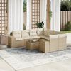 vidaXL Salon de jardin avec coussins 9 pcs beige r&eacute;sine tress&eacute;e