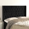vidaXL Tête de lit avec oreilles Noir 163x16x118/128 cm Velours