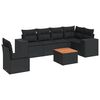 vidaXL Salon de jardin 7 pcs avec coussins noir r&eacute;sine tress&eacute;e