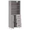 vidaXL Buffet haut Sonoma gris 69,5x34x180 cm Bois d'ing&eacute;nierie