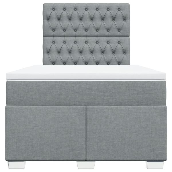 vidaXL Sommier &agrave; lattes de lit avec matelas Gris clair 120x200cm Tissu