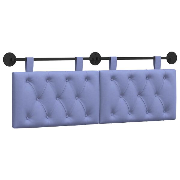 vidaXL T&ecirc;te de lit suspendue Bleu denim 150 x 55 x 7 cm tissu