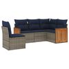 vidaXL Ensemble de canap&eacute; de jardin 5 pcs avec coussins gris r&eacute;sine tress&eacute;e
