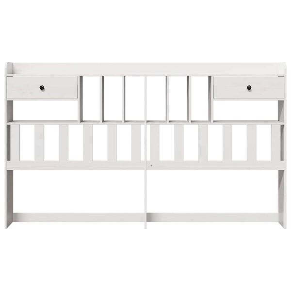 vidaXL T&ecirc;te de lit avec rangement blanc 180 cm bois massif de pin