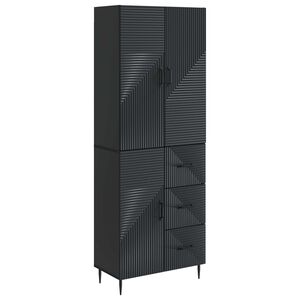 vidaXL Ensemble de Meubles 2 pc Noir Bois d'ing&eacute;nierie