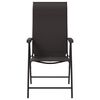 vidaXL Chaises pliables de jardin lot de 8 caf&eacute; noir r&eacute;sine tress&eacute;e