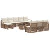 vidaXL Ensemble de canap&eacute; de jardin 11 pcs Beige polyrotin