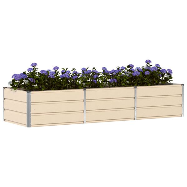 vidaXL Jardini&egrave;re Ivoire 240 x 80 x 45 cm Acier