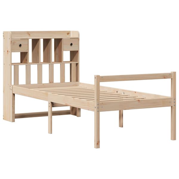 vidaXL Lit bibliothèque sans matelas 75x190 cm bois de pin massif