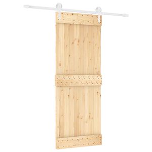 vidaXL Porte coulissante 80 x 210 cm Bois de pin massif (non trait&eacute;)