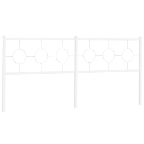 vidaXL Tête de lit métal blanc 200 cm