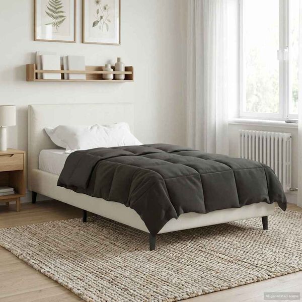 vidaXL Duvet complet toute l'ann&eacute;e Anthracite 135 x 200 cm Microfibre