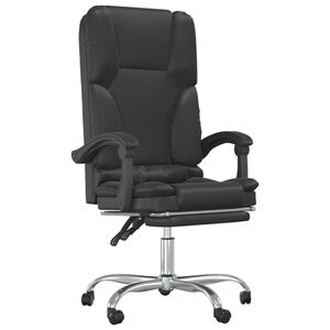 vidaXL Fauteuil de massage inclinable de bureau noir similicuir
