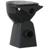 vidaXL Toilette sans rebord 7 cm hauteur suppl&eacute;mentaire Abattant amorti C&eacute;ramique Noir