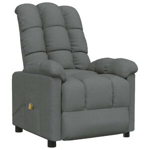 vidaXL Fauteuil de massage Gris fonc&eacute; Tissu