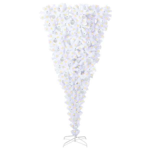 vidaXL Sapin de No&euml;l artificiel avec 300 LED Blanc 210 cm PVC et Acier