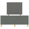 vidaXL Cadre de lit avec t&ecirc;te de lit Gris fonc&eacute; 120 x 200 cm tissu