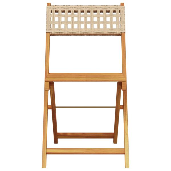 vidaXL Ensemble de bistro 3 pcs beige résine tressée et bois massif
