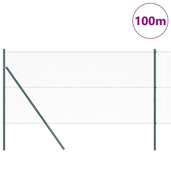 vidaXL Poteau de cl&ocirc;ture. Vert 100 x 1,2 m (treillis de 13 mm)