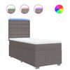 vidaXL Sommier &agrave; lattes de lit avec matelas Taupe 90x190 cm Tissu
