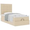 vidaXL Cadre de lit ottoman avec matelas crème 80x200 cm tissu