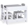 vidaXL Table pour enfants avec 2 chaises Blanc MDF