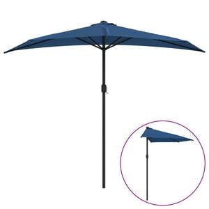 vidaXL Parasol de balcon avec m&acirc;t en aluminium Bleu 270x144x222cm Demi