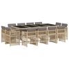 vidaXL Ensemble &agrave; manger de jardin coussins 13 pcs m&eacute;lange beige rotin