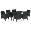vidaXL Ensemble de salle &agrave; manger pour jardin 7 pcs Noir polyrotin