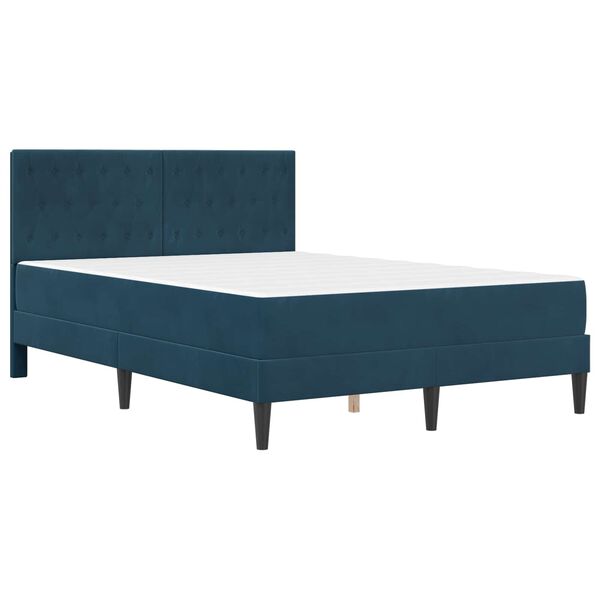 vidaXL Cadre de lit avec matelas Bleu 120 x 190 cm Velours