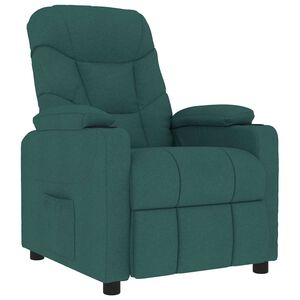 vidaXL Fauteuil de massage Vert fonc&eacute; Tissu