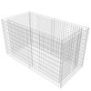 vidaXL Lit sur&eacute;lev&eacute; &agrave; gabion Acier 180 x 90 x 100 cm Argent&eacute;