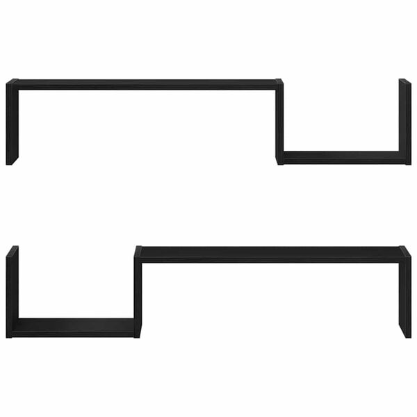 vidaXL Étagère Murale avec étagère 2 pcs Chêne noir 100 x 15 x 20 cm