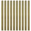 vidaXL Lattes impr&eacute;gn&eacute;es de cl&ocirc;ture 10 pcs Bois 140 cm