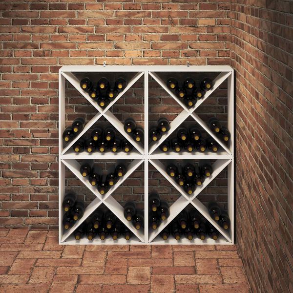 vidaXL &Eacute;tag&egrave;re &agrave; vin 4 pcs Blanc 62 x 25 x 62 cm Pin massif