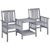 vidaXL Chaises de jardin avec table &agrave; th&eacute; 159x61x92 cm bois d'acacia