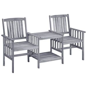 vidaXL Chaises de jardin avec table &agrave; th&eacute; 159x61x92 cm bois d'acacia