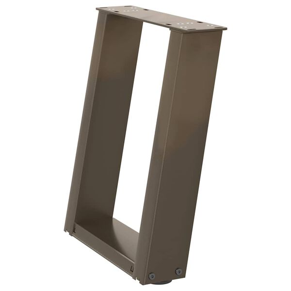 vidaXL Pieds de table basse en U 2 pi&egrave;ces Acier naturel 28 x (42-43) cm Acier