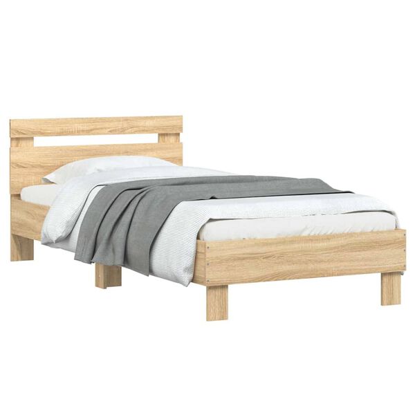 vidaXL Cadre de lit sans matelas avec tête de lit 75x190 cm